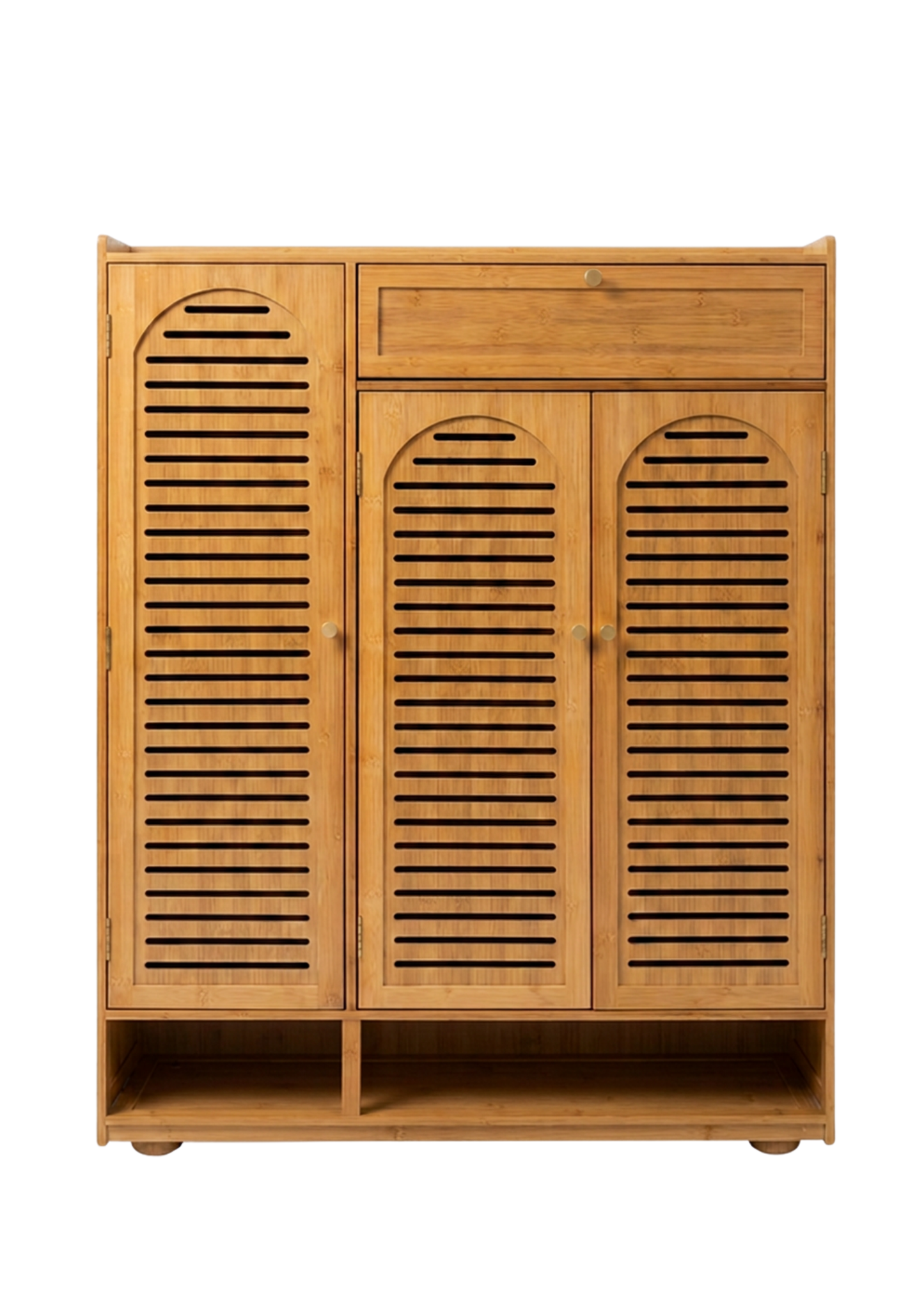 Zapatera de bambú de 3 Puertas con Cajón