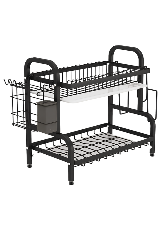 Escurridor de Platos de 2 Niveles - Negro
