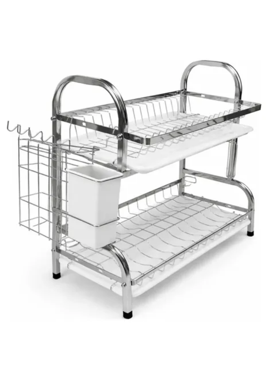 Escurridor de Platos de 2 Niveles - Cromado / Plateado