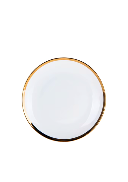 Plato Hondo / Tendido con Borde Dorado
