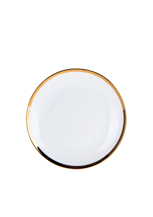 Plato Hondo / Tendido con Borde Dorado