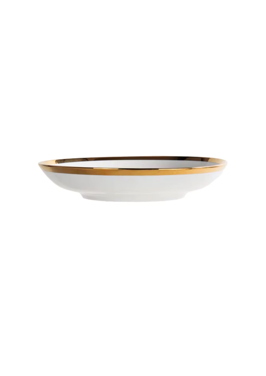 Plato Hondo / Tendido con Borde Dorado