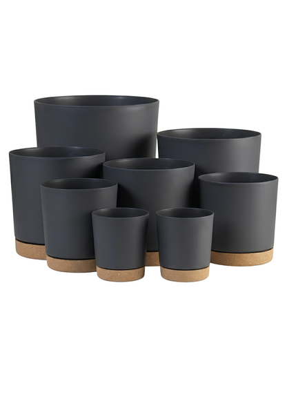 Macetas Decorativas - Modelo con Base Estilo Corcho