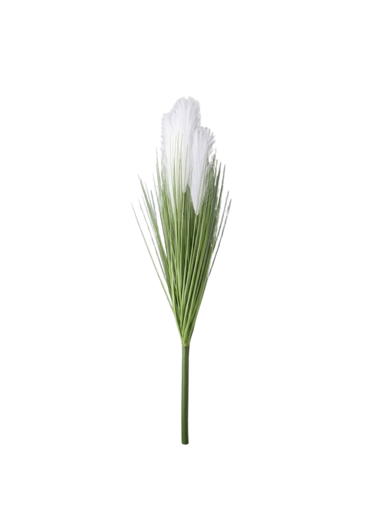 Planta Artificial Decorativa - Ramaje de Hierba con Espigas Blancas