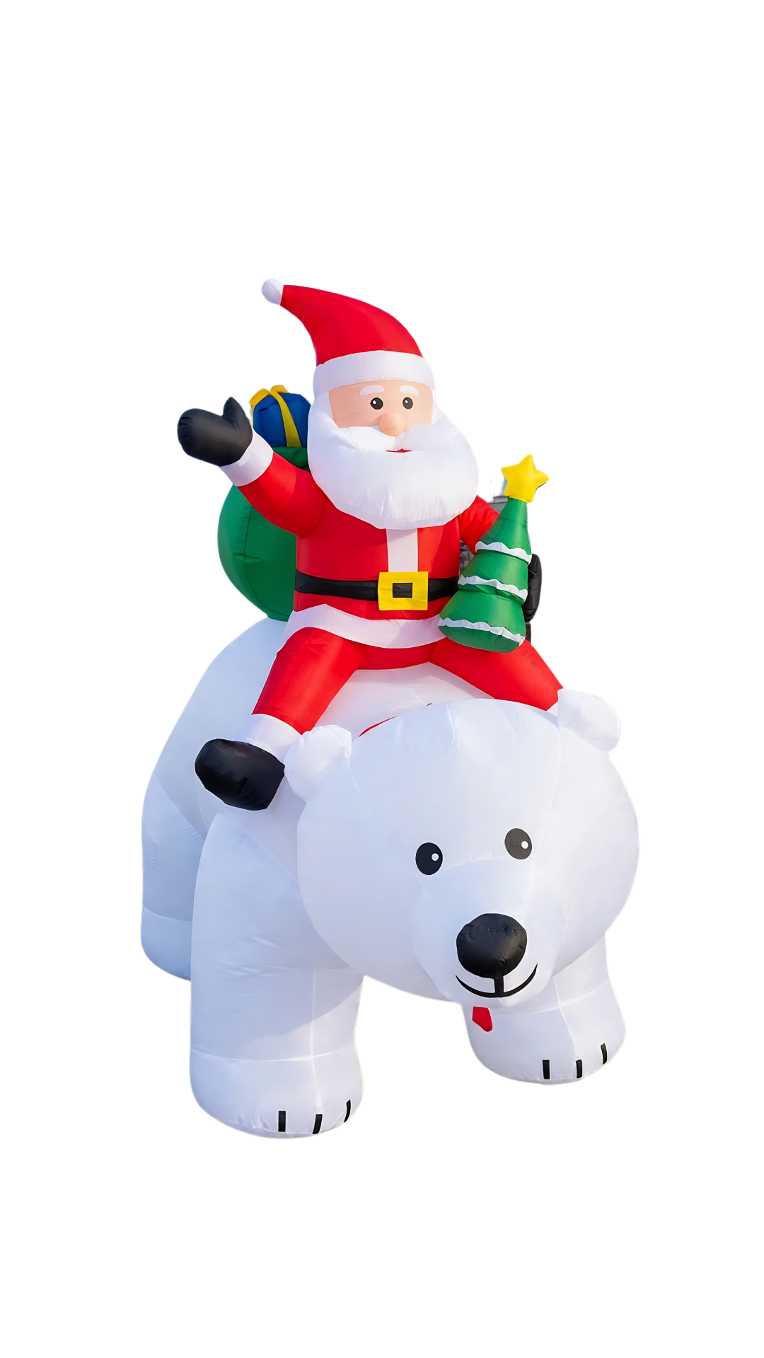 Oso con Papá Noel Inflable – 200 cm