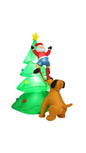 Árbol Navideño Inflable con Papá Noel y Perro – 180 cm