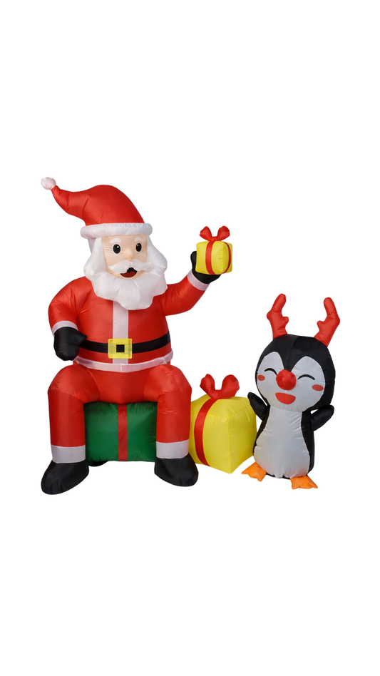 Papá Noel y Pingüino Inflables – 180 cm