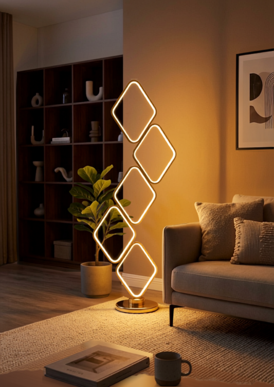 Lámpara de Piso LED de Diseño Escultórico - Edición Gold