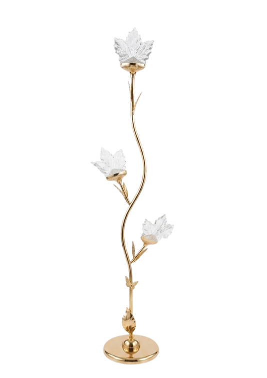 Lámpara de Piso LED - Diseño Hojas de Cristal Maple