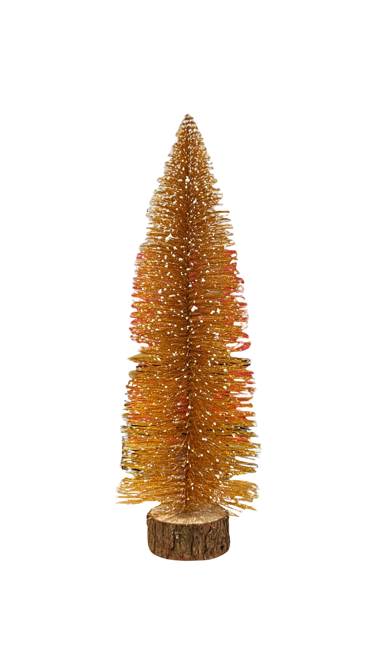 Árbol de Navidad Dorado con Base de Madera – 40 cm