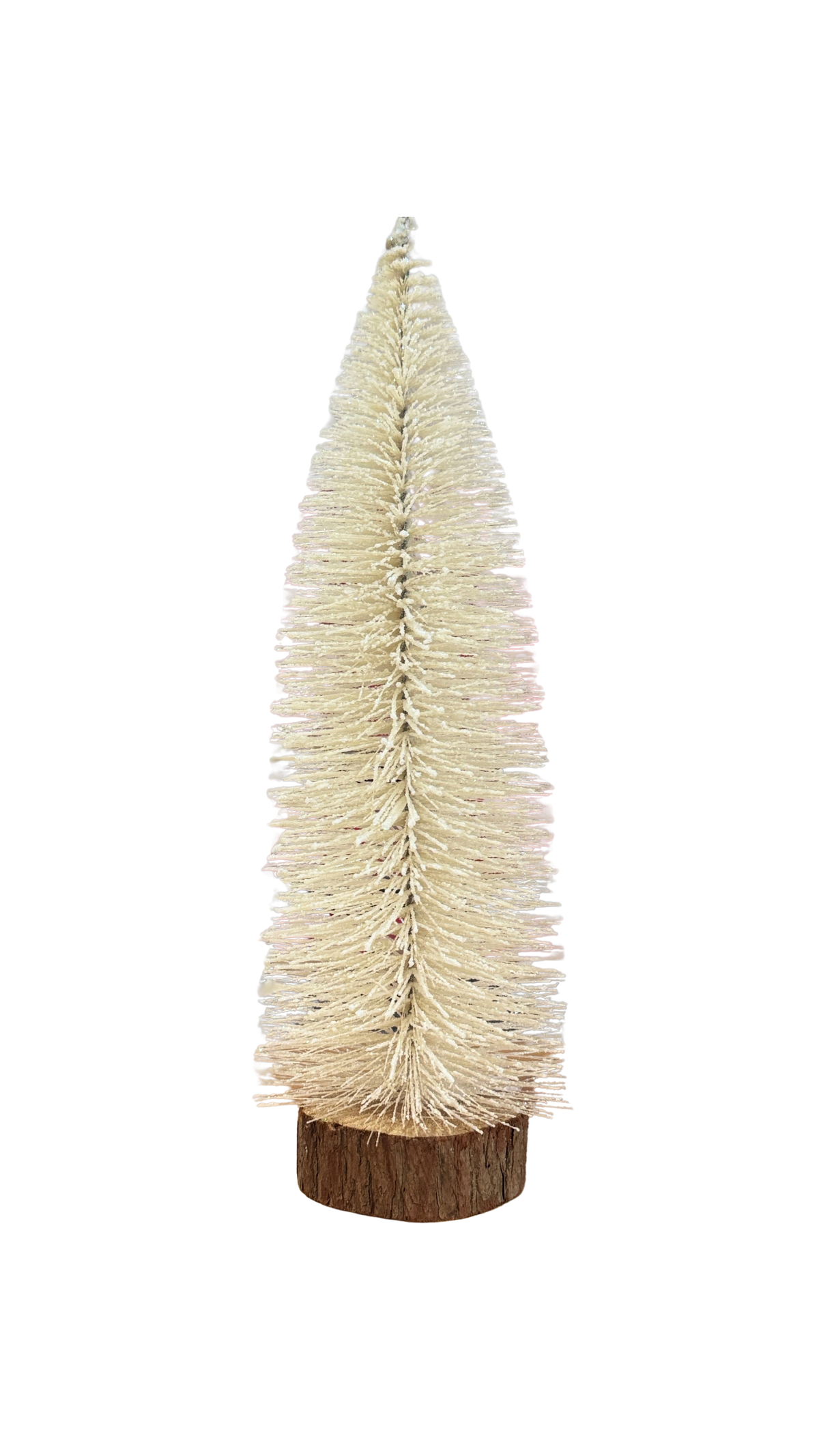 Árbol de Navidad Blanco con Base de Madera – 33 cm