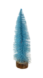 Árbol de Navidad Celeste con Base de Madera – 32 cm