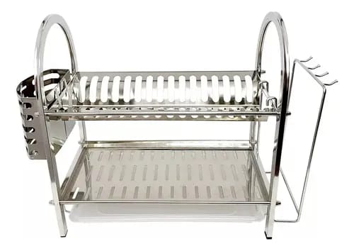 Escurridor de Platos de 2 Niveles - Cromado / Plateado