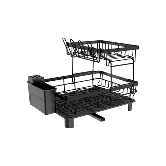Escurridor de Platos de 2 Niveles - Compacto Negro