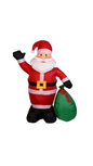 Papá Noel Inflable con Saco de Regalos – 180 cm